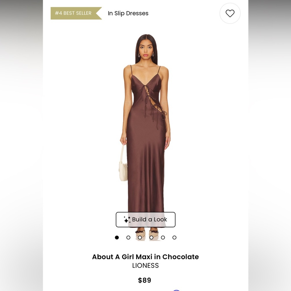 Camila Coelho Satin Slip Dress in Deep Brown